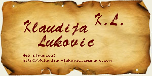 Klaudija Luković vizit kartica